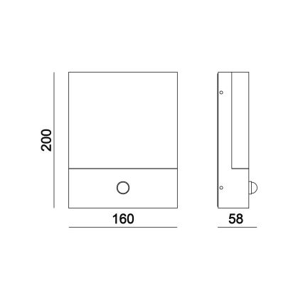 Top Light - LED Kinkiet zewnętrzny z czujnikiem NOEL LED/10W/230V IP54