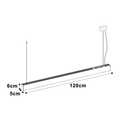 Top Light - LED oprawa sufitowa natynkowo-wisząca HORIZON LED/40W/230V 3000/4000/6500K czarna