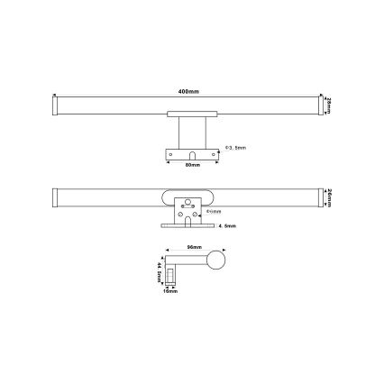 Top Light - LED Łazienkowe oświetlenie lustra OREGON LED/7W/230V 40 cm IP44