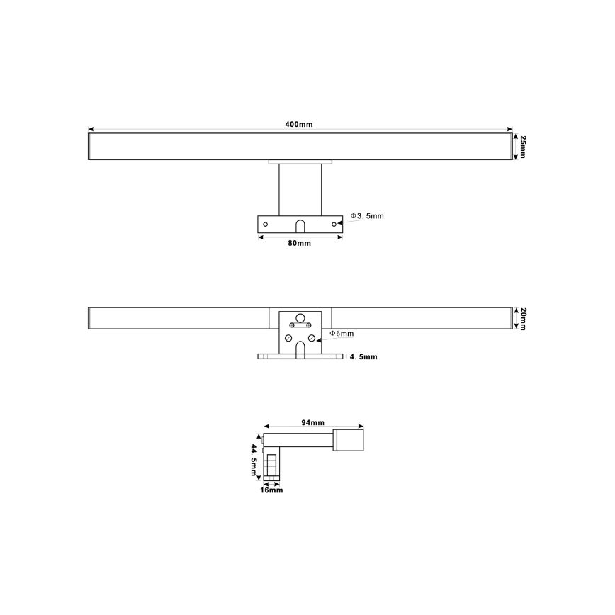 Top Light - LED Łazienkowe oświetlenie lustra OREGON LED/7W/230V 40 cm IP44
