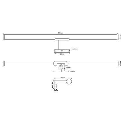 Top Light - LED Łazienkowe oświetlenie lustra OREGON LED/9W/230V 60 cm IP44