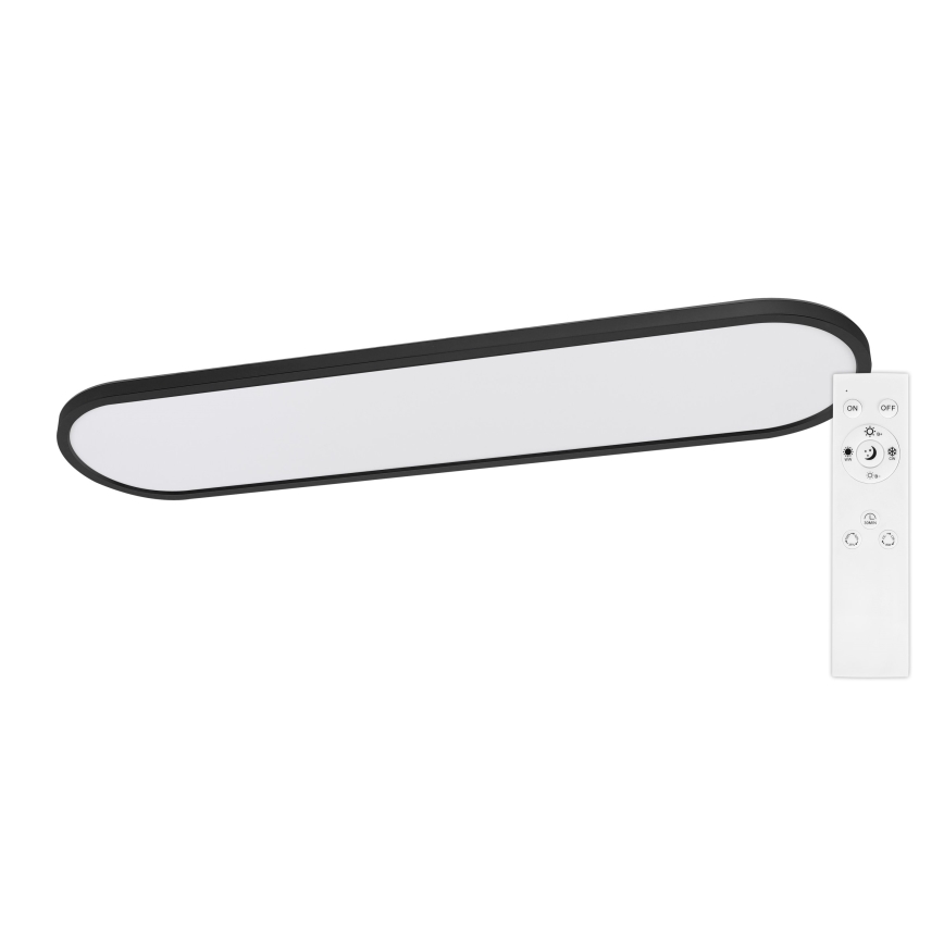 Top Light - OVAL LED/36W/230V 3000-6500K ściemnialna oprawa sufitowa natynkowo-wisząca, czarna + pilot zdalnego sterowania
