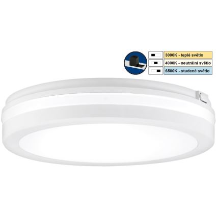 Top Light - LED Oświetlenie łazienkowe COMET LED/15W/230V 3000/4000/6500K IP54 śr. 20 cm białe