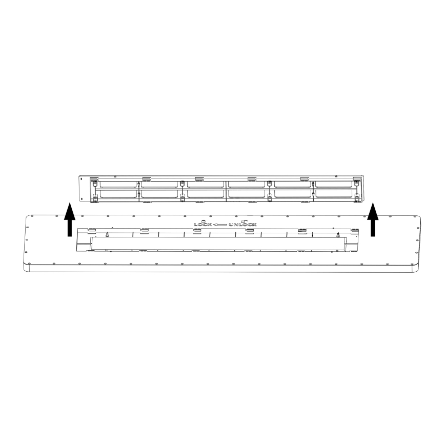 Top Light - LED Panel natynkowy ściemnialny REVIT LED/70W/230V 3000-6500K 120x30 cm czarny + pilot zdalnego sterowania