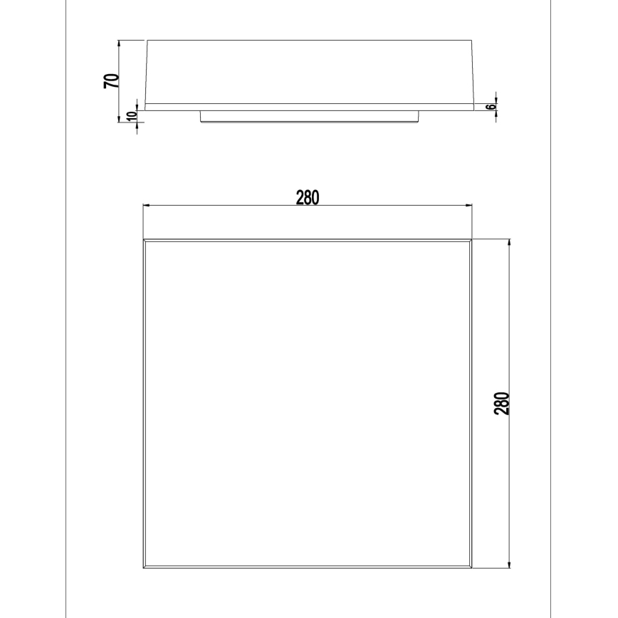 Top Light - LED ściemnialny sufitowy Kinkiet BOXTER LED/12/18/24W/230V IP54 3000/4000/6500K 28x28 cm