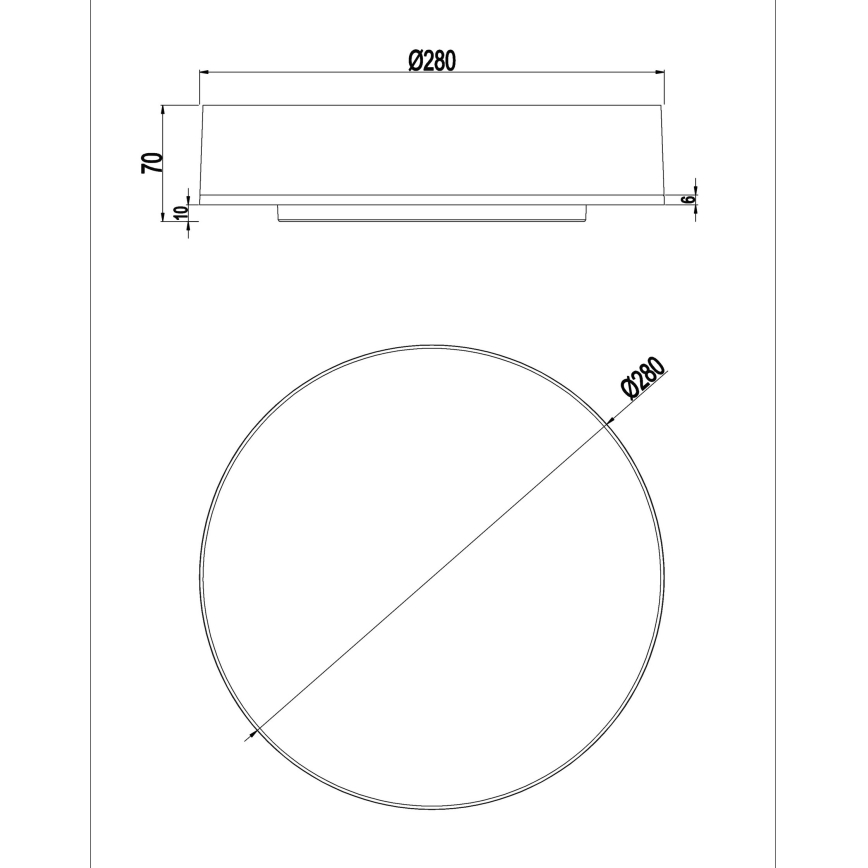 Top Light - LED Ściemnialny plafon łazienkowy BOXTER LED/12/18/24W/230V IP54 3000/4000/6500K śr. 28 cm