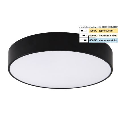 Top Light - LED Plafon łazienkowy PETAL LED/24W/230V IP44 3000/4000/6500K śr. 35 cm czarny