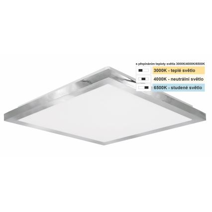 Top Light - LED Plafon łazienkowy SILVER LED/10W/230V IP44 3000/4000/6500K 28x28 cm matowy chrom