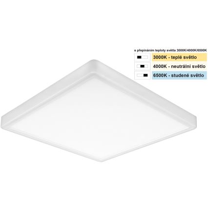 Top Light - LED Plafon REVIT LED/24W/230V 3000/4000/6500K 30x30 cm biały