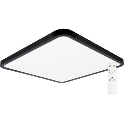 Top Light - LED Plafon ściemnialny REVIT LED/50W/230V 3000-6500K 50x50 cm czarny + pilot zdalnego sterowania