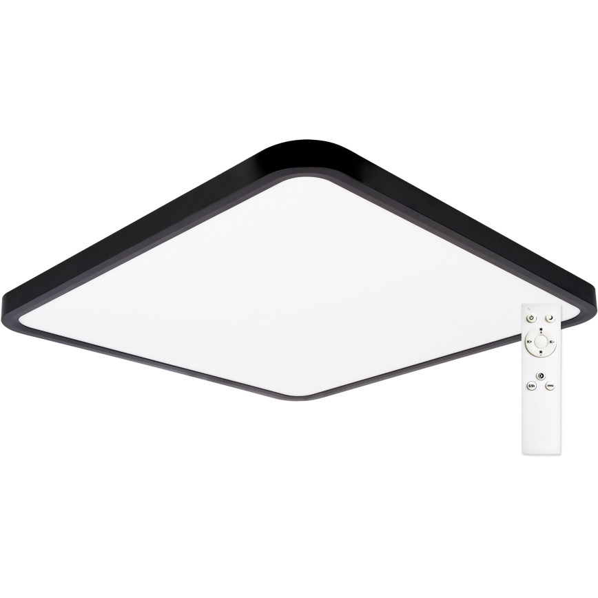 Top Light - LED Plafon ściemnialny REVIT LED/50W/230V 3000-6500K 50x50 cm czarny + pilot zdalnego sterowania