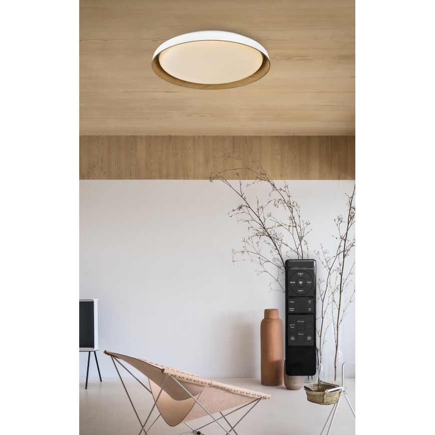 Top Light - LED Plafon ściemnialny SATELLITE LED/36W/230V 3000-6500K śr. 43 cm biały/brązowy + pilot zdalnego sterowania