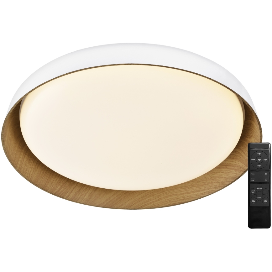 Top Light - LED Plafon ściemnialny SATELLITE LED/36W/230V 3000-6500K śr. 43 cm biały/brązowy + pilot zdalnego sterowania