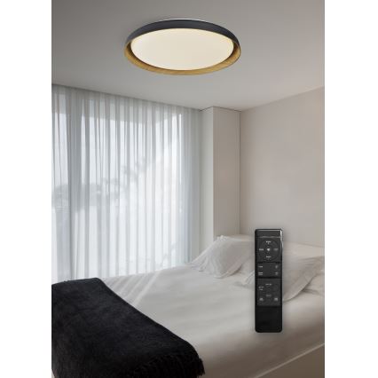 Top Light - LED Plafon ściemnialny SATELLITE LED/36W/230V 3000-6500K śr. 43 cm czarny/brązowy + pilot zdalnego sterowania