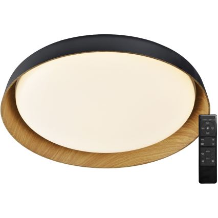 Top Light - LED Plafon ściemnialny SATELLITE LED/36W/230V 3000-6500K śr. 43 cm czarny/brązowy + pilot zdalnego sterowania