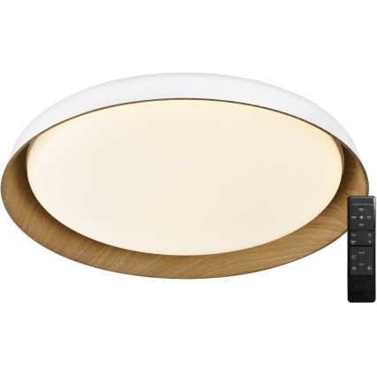 Top Light - LED Plafon ściemnialny SATELLITE LED/48W/230V 3000-6500K śr. 53 cm biały/brązowy + pilot zdalnego sterowania
