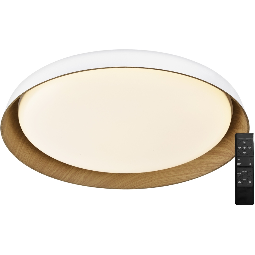 Top Light - LED Plafon ściemnialny SATELLITE LED/48W/230V 3000-6500K śr. 53 cm biały/brązowy + pilot zdalnego sterowania