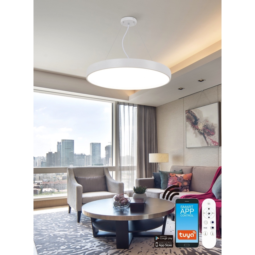 Top Light - LED RGB Ściemnialny żyrandol na lince METAL LED/60W/230V Wi-Fi Tuya biały + pilot zdalnego sterowania
