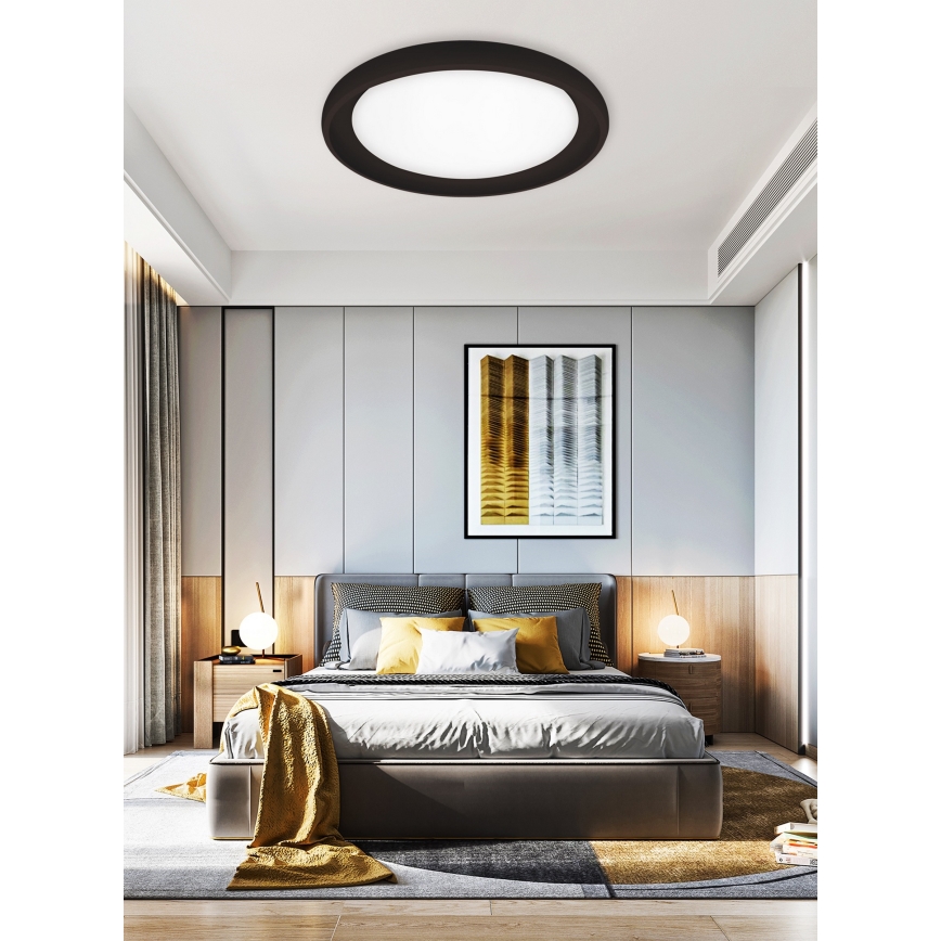 Top Light - LED Plafon ściemnialny SALERNO LED/60W/230V 3000-6500K śr. 60 cm czarny + zdalne sterowanie