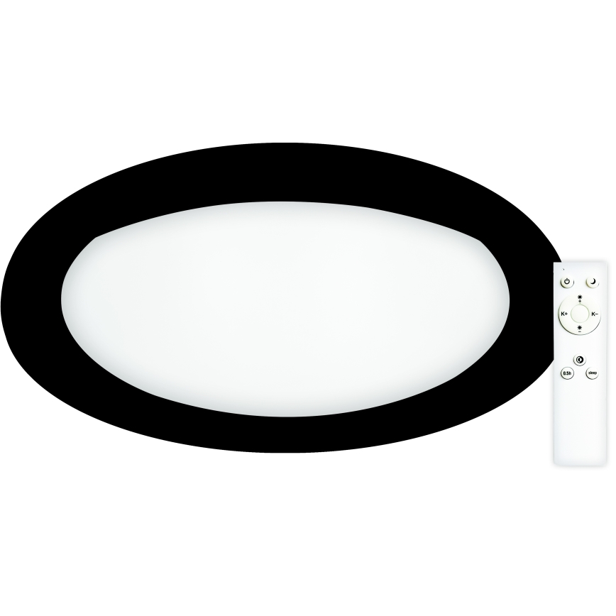 Top Light - LED Plafon ściemnialny SALERNO LED/60W/230V 3000-6500K śr. 60 cm czarny + zdalne sterowanie