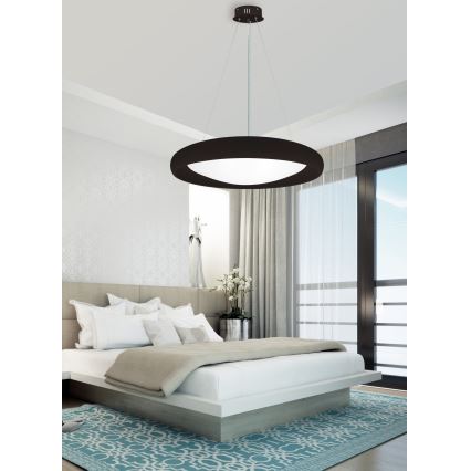 Top Light - LED Żyrandol ściemnialny na lince SALERNO LED/60W/230V 3000-6500K śr. 60 cm czarny + zdalne sterowanie