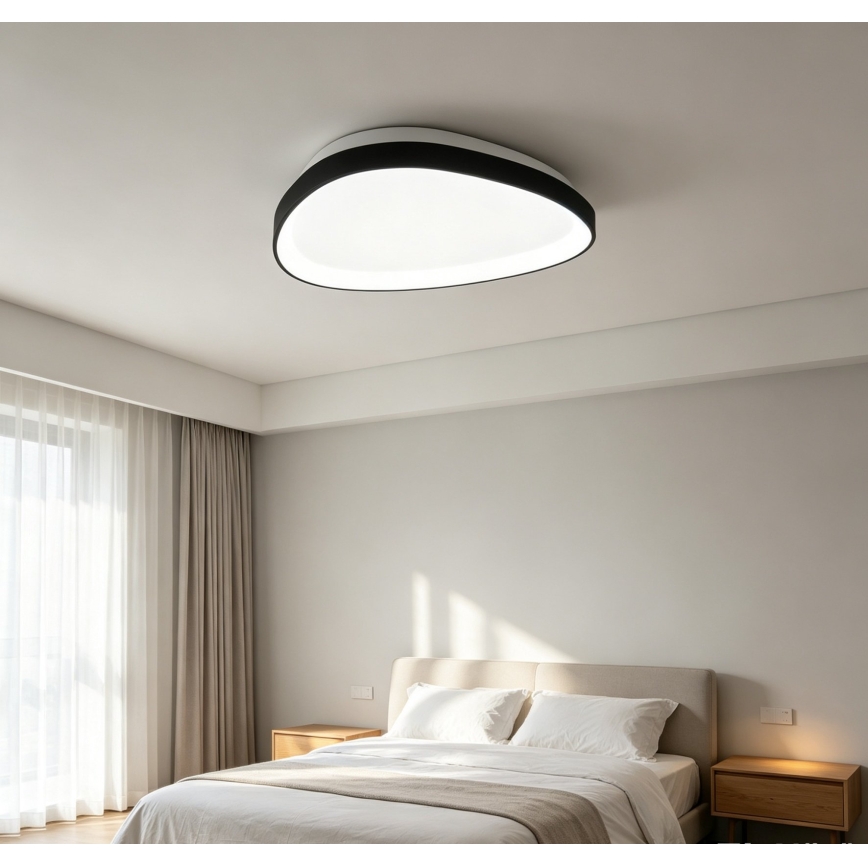 Top Light - ściemnialna lampa sufitowa ECLIPSE LED/55W/230V 3000-6500K, średnica 60 cm, czarna + pilot zdalnego sterowania