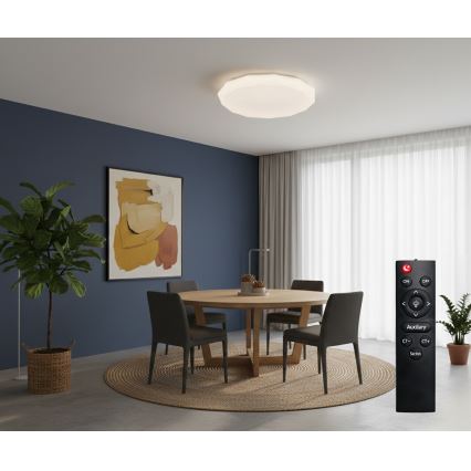 Top Light - ściemnialna lampa sufitowa LED do łazienki SPARKLE LED/60W/230V 3000-6500K IP44 śr. 49 cm biała + pilot zdalnego sterowania