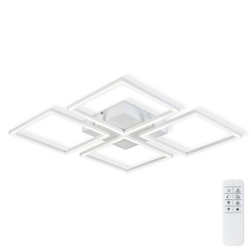 Top Light - LED Ściemnialny żyrandol natynkowy 4xLED/16,25W/230V czworokątny biały + pilot zdalnego sterowania