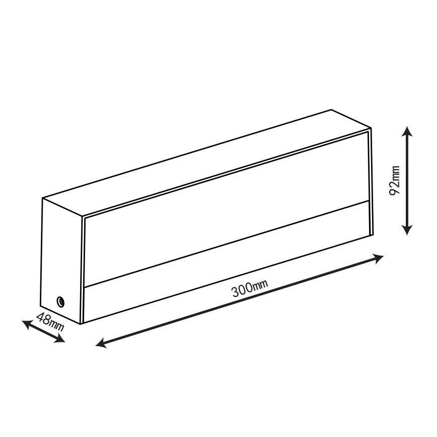 Top Light - Zewnętrzny kinkiet LED IMOLA 16W 230V 3000/4000/6000K IP54 30 cm czarny