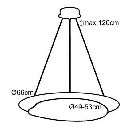 Top Light - LED Żyrandol ściemnialny na lince STONE LED/51W/230V 3000-6500K + Pilot zdalnego sterowania