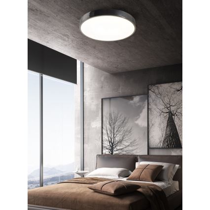 Top Light Metalowa 40CR pilot - LED Plafon ściemnialny METAL LED/51W/230V chrom błyszczący + pilot zdalnego sterowania