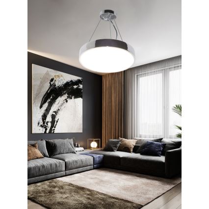 Top Light Metalowa 40CRZ pilot - LED Żyrandol ściemnialny na lince METAL LED/51W/230V chrom błyszczący + pilot zdalnego sterowania