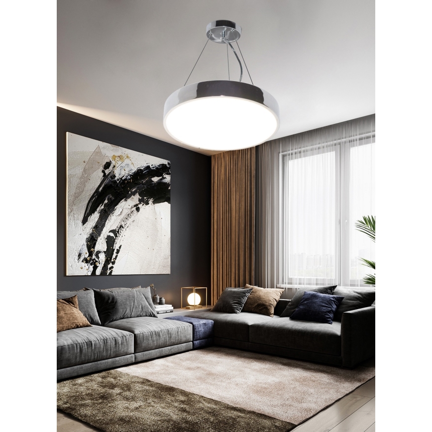 Top Light Metalowa 40CRZ pilot - LED Żyrandol ściemnialny na lince METAL LED/51W/230V chrom błyszczący + pilot zdalnego sterowania