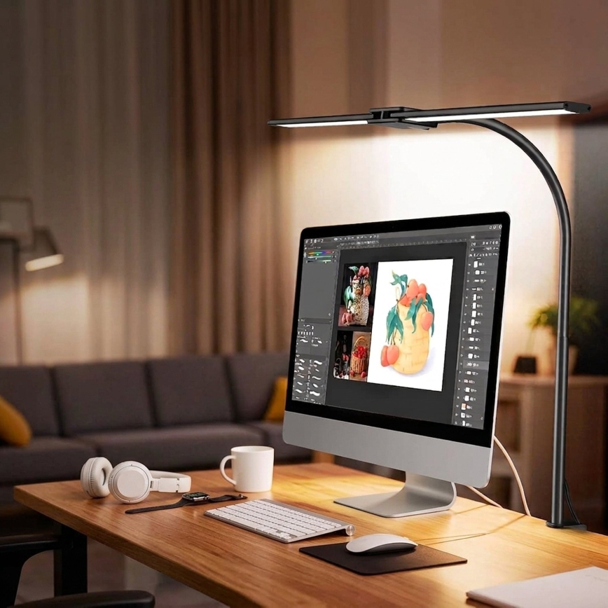 Top Light - LED Ściemniana lampa biurkowa z klipsem LYRA LED/18W/230V 3000-6500K czarna
