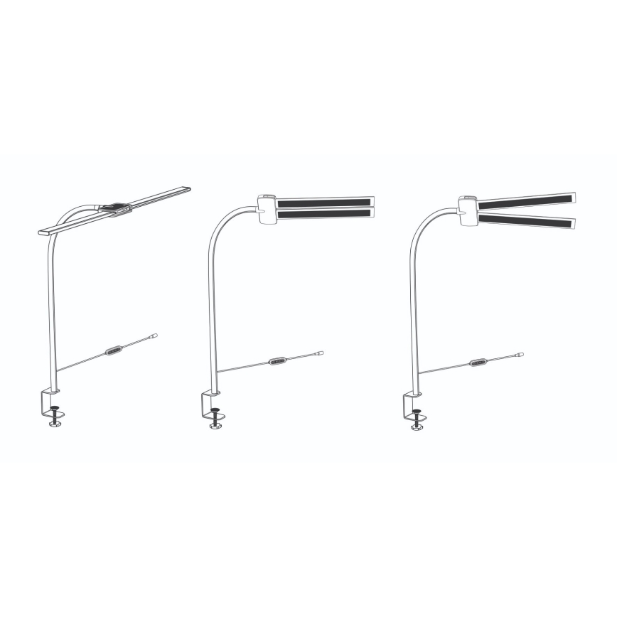Top Light - LED Ściemniana lampa biurkowa z klipsem LYRA LED/18W/230V 3000-6500K czarna