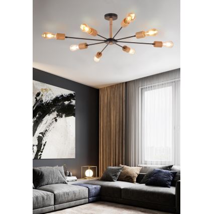 Top Light Star 8 - Żyrandol STAR 8xE27/40W/230V sosna