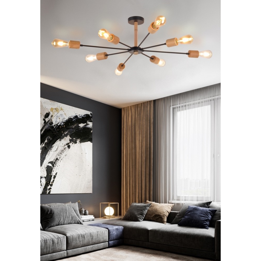 Top Light Star 8 - Żyrandol STAR 8xE27/40W/230V sosna