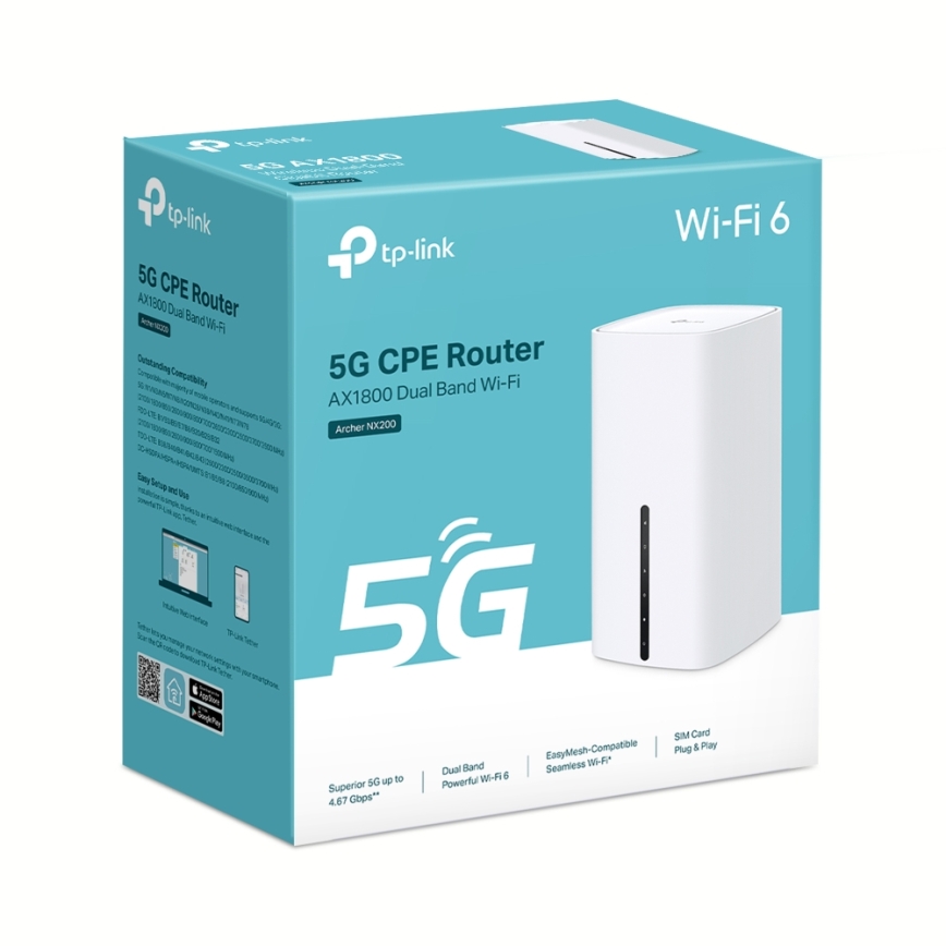 TP-Link - bezprzewodowy dwupasmowy gigabitowy router 5G Archer NX200 Wi-Fi