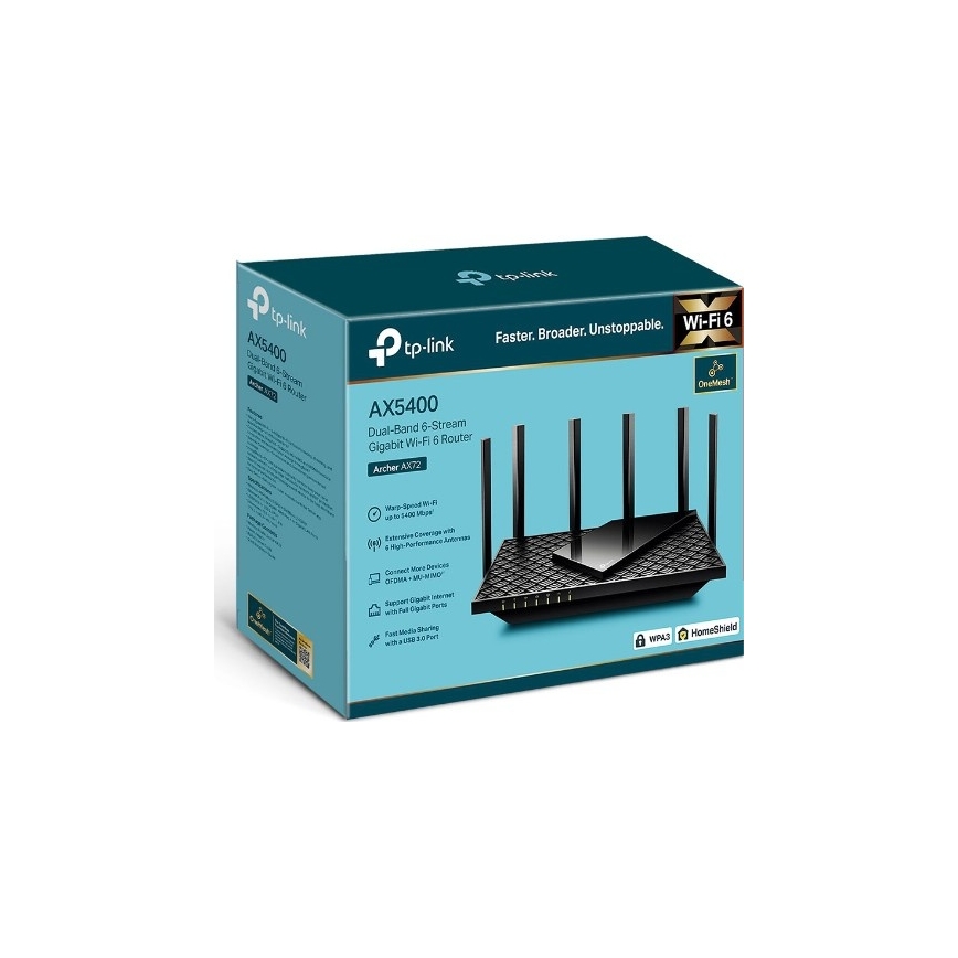 TP-Link - Dwupasmowy gigabitowy router Wi‑Fi 6 Archer AX72