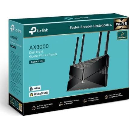 TP-Link - Dwupasmowy gigabitowy router Wi‑Fi 6