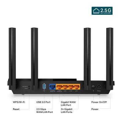 TP-Link - Dwupasmowy multigigabitowy router Wi-Fi 6 z portem 2,5 Gb/s Archer AX55 Pro