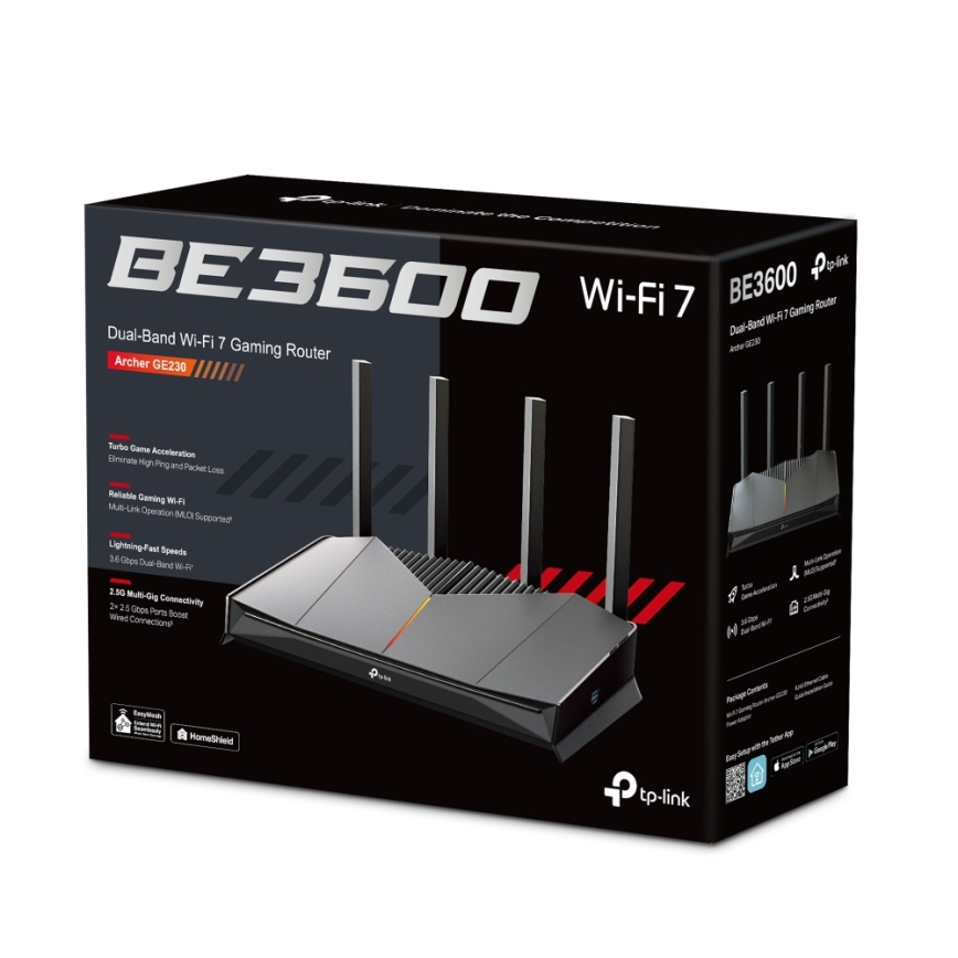 TP-Link - Dwupasmowy router gamingowy Wi‑Fi 7 Archer GE230