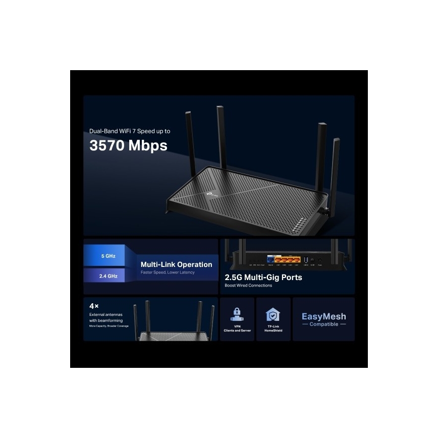 TP-Link - Dwupasmowy router Wi-Fi 7