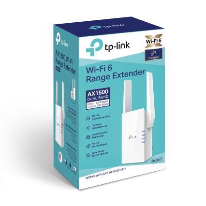 TP-Link - Dwupasmowy wzmacniacz sygnału Wi‑Fi 6 RE505X
