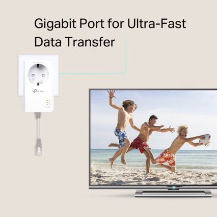 TP-Link - Gigabitowy zestaw Powerline Wi-Fi z gniazdem przelotowym