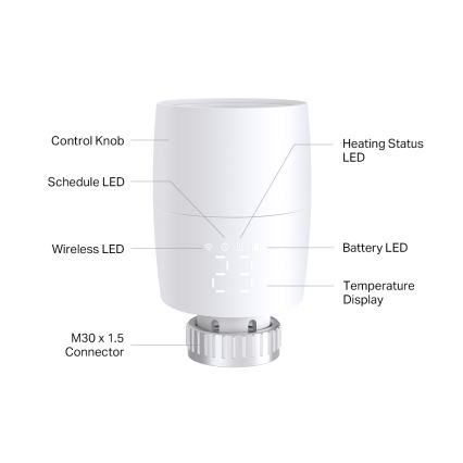 TP-Link - Inteligentna głowica termostatyczna z wyświetlaczem LCD 2xAA Tuya