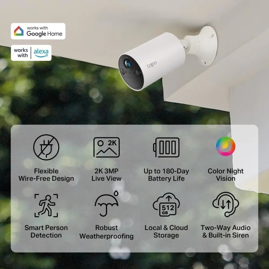 TP-Link - Inteligentna zewnętrzna kamera z czujnikiem IP65 Wi-Fi