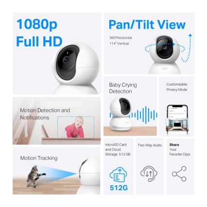TP-Link - Inteligentna obrotowa kamera bezpieczeństwa Wi-FI