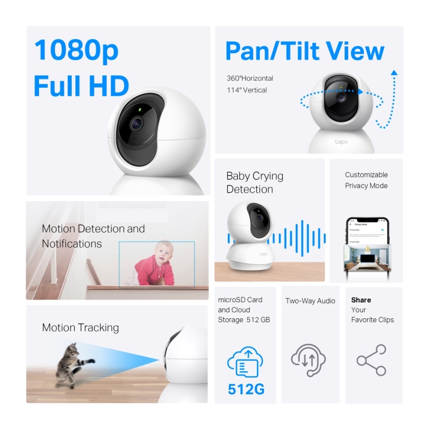 TP-Link - Inteligentna obrotowa kamera bezpieczeństwa Wi-FI