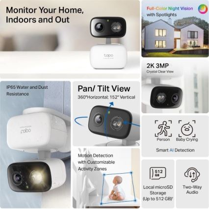 TP-Link - Inteligentna zewnętrzna kamera IP65 Wi‑Fi (Tuya)